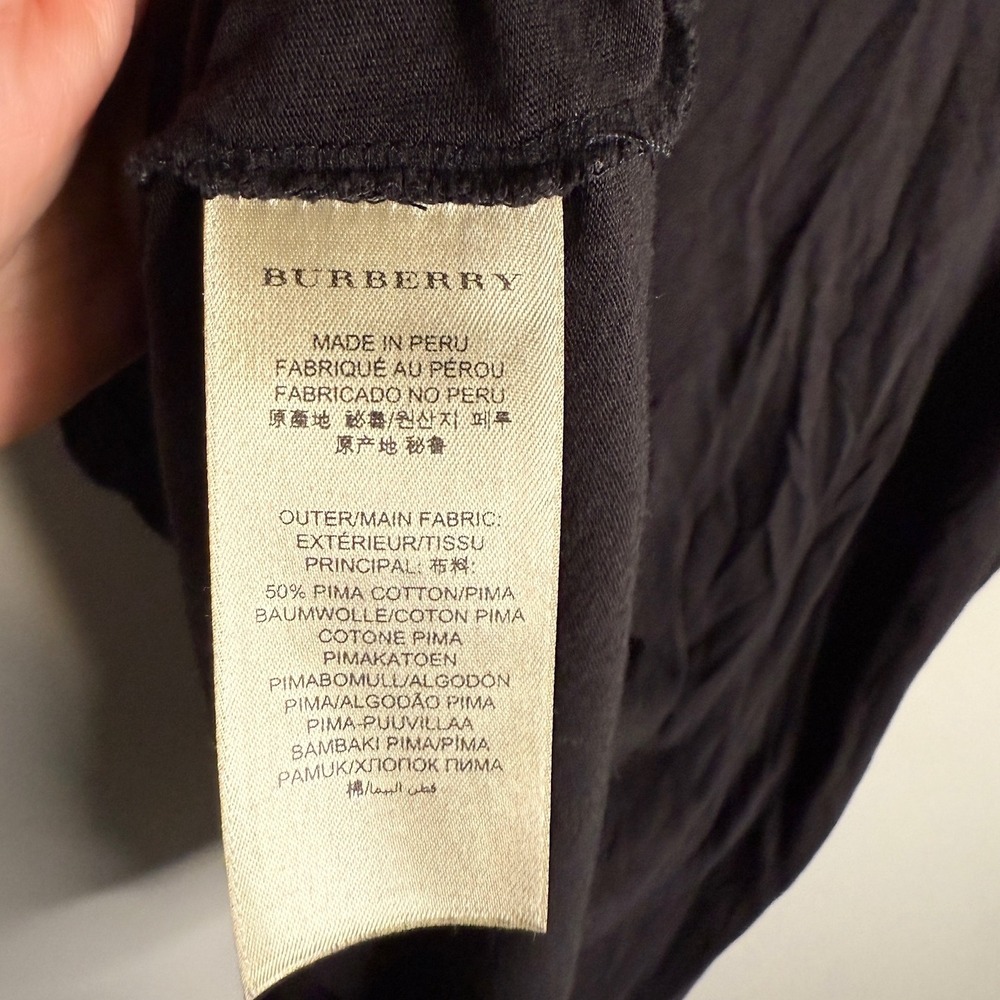 Burberry Brit Women's Large Black Short Sleeve Pocket Logo T Shirt Casual Comfy - Picture 5 of 5